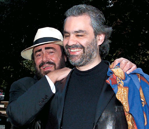 Andrea Bocelli y Luciano Pavarotti