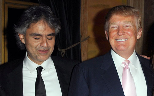 Andrea Bocelli y Donald Trump